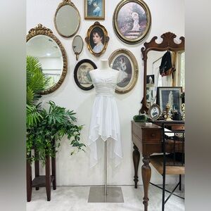 Vintage Tawny White Strapless High- Low dress Size Small